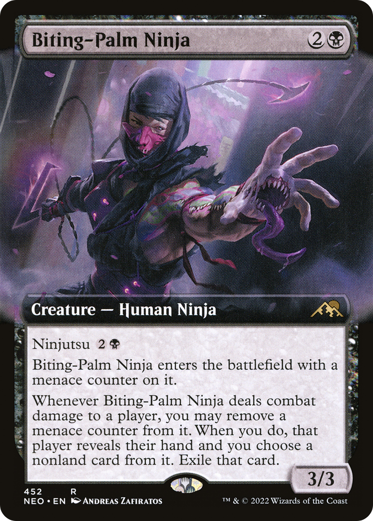 {R} Biting-Palm Ninja (Extended Art) [Kamigawa: Neon Dynasty][NEO 452]