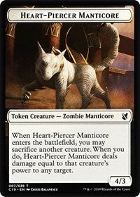 {T} Heart-Piercer Manticore // Dragon Double-sided Token [Commander 2019 Tokens][TC19 007]