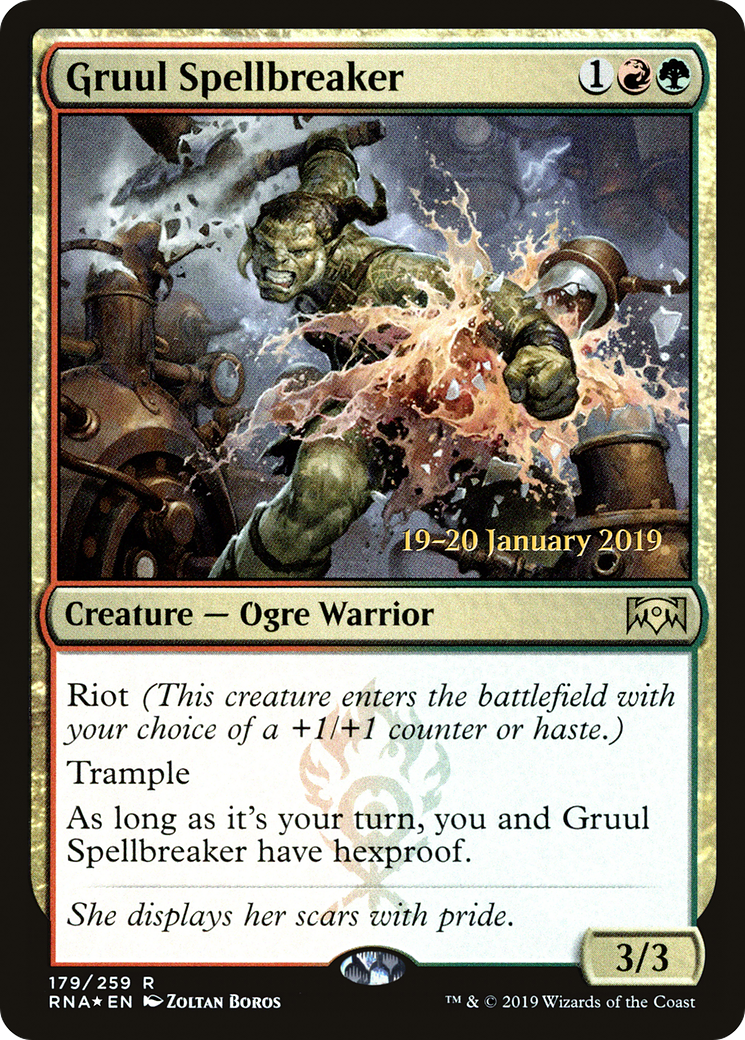 {R} Gruul Spellbreaker [Ravnica Allegiance Prerelease Promos][PR RNA 179]
