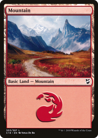 {B}[C18 303] Mountain (303) [Commander 2018]