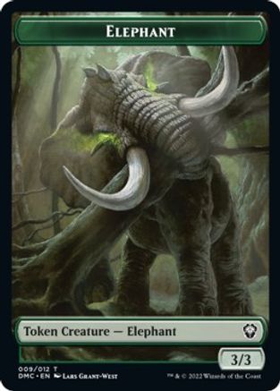 {T} Elephant // Treasure Double-sided Token [Dominaria United Commander Tokens][TDMC 9//24]