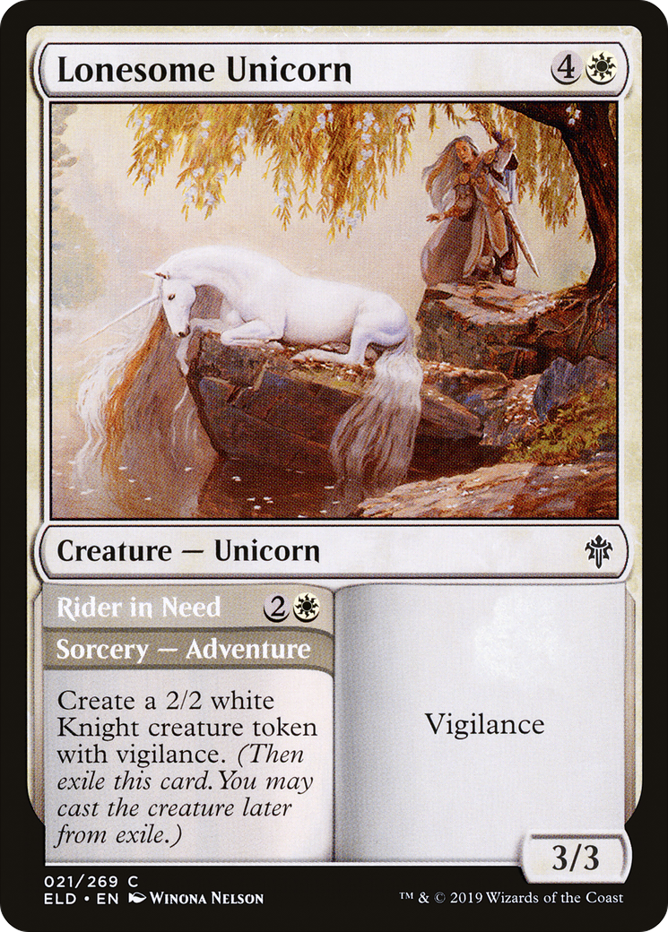{C} Lonesome Unicorn // Rider in Need [Throne of Eldraine][ELD 021]