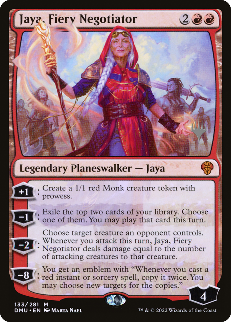 {R} Jaya, Fiery Negotiator (Promo Pack) [Dominaria United Promos][PP DMU 133]