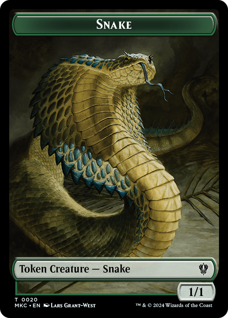 {T} Snake // Morph Double-Sided Token [Murders at Karlov Manor Commander Tokens][TMKC 20//30]