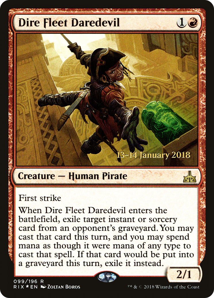 {R} Dire Fleet Daredevil [Rivals of Ixalan Prerelease Promos][PR RIX 099]