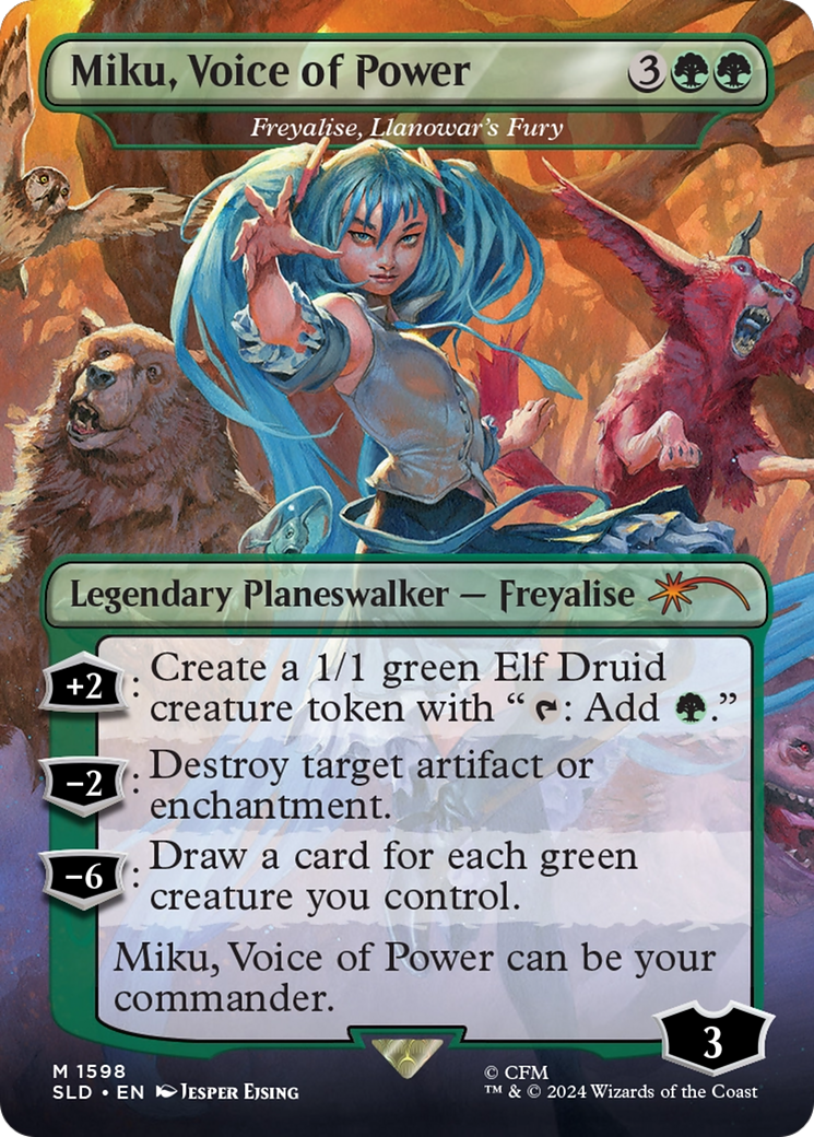 Freyalise, Llanowar's Fury [SLD-1598]  (Borderless) Foil