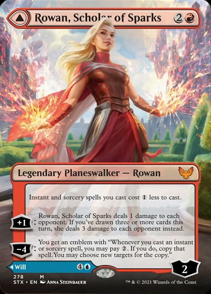 {R} Rowan, Scholar of Sparks // Will, Scholar of Frost (Borderless) [Strixhaven: School of Mages][STX 278]