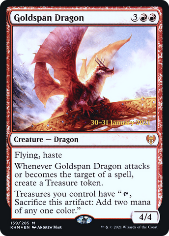 {R} Goldspan Dragon [Kaldheim Prerelease Promos][PR KHM 139]