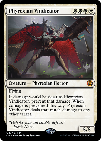 {R} Phyrexian Vindicator (Promo Pack) [Phyrexia: All Will Be One Promos][PP ONE 027]