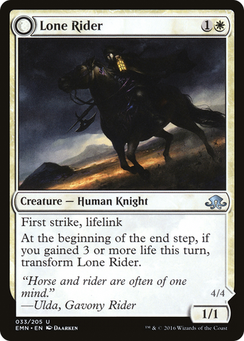 {C} Lone Rider // It That Rides as One [Eldritch Moon][EMN 033]