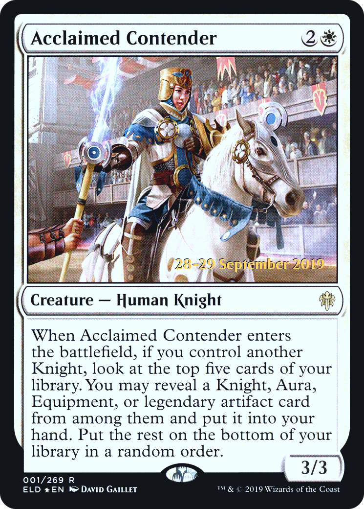 {R} Acclaimed Contender [Throne of Eldraine Prerelease Promos][PR ELD 001]