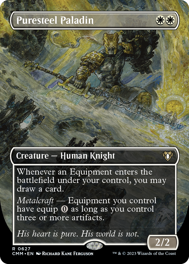 {R} Puresteel Paladin (Borderless Alternate Art) [Commander Masters][CMM 627]