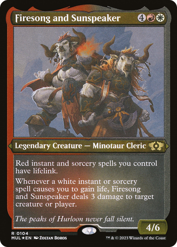 {R} Firesong and Sunspeaker (Foil Etched) [Multiverse Legends][MUL 104]