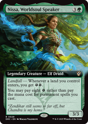 {R} Nissa, Worldsoul Speaker (Extended Art) [Aetherdrift Commander][DRC 029]