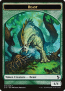 {T} Cat Warrior // Beast (013) Double-sided Token [Commander 2018 Tokens][TC18 015]