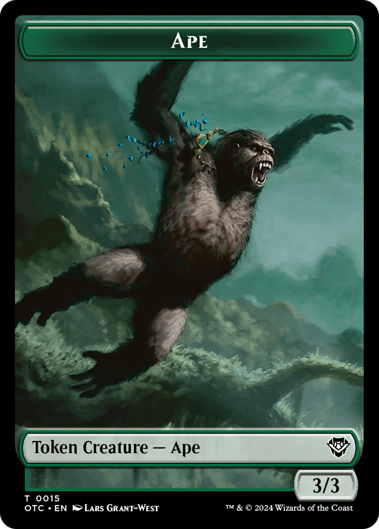{T} Ape // Shark Double-Sided Token [Outlaws of Thunder Junction Commander Tokens][TOTC 15//6]