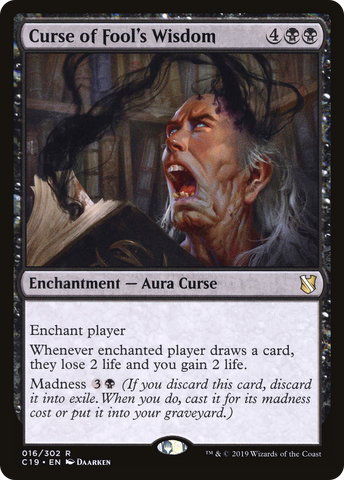 {R} Curse of Fool's Wisdom [Commander 2019][C19 016]