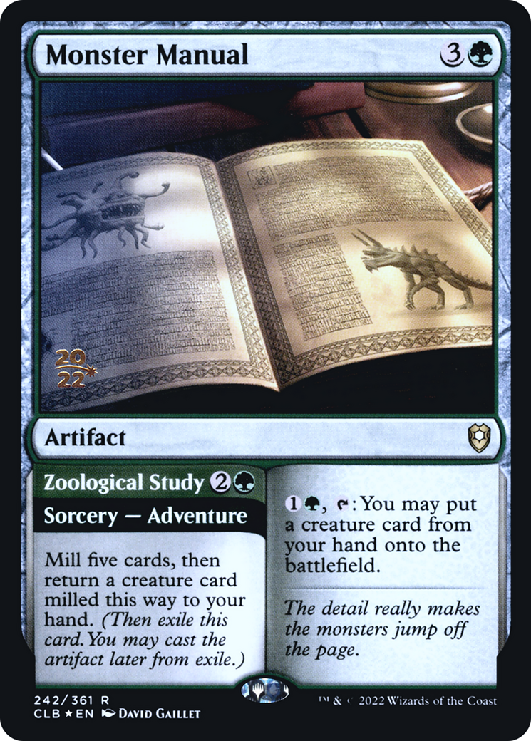 {R} Monster Manual // Zoological Study [Commander Legends: Battle for Baldur's Gate Prerelease Promos][PR CLB 242]