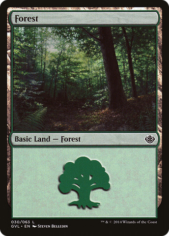 {B}[GVL 030] Forest (30) (Garruk vs. Liliana) [Duel Decks Anthology]