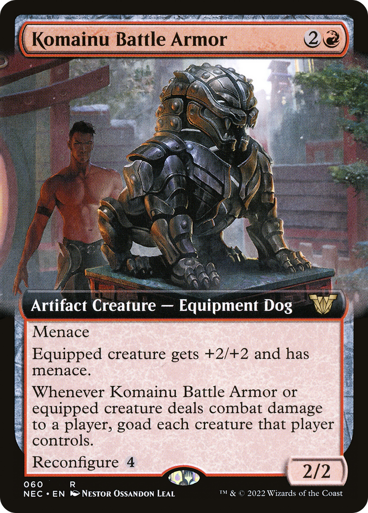 {R} Komainu Battle Armor (Extended Art) [Kamigawa: Neon Dynasty Commander][NEC 060]