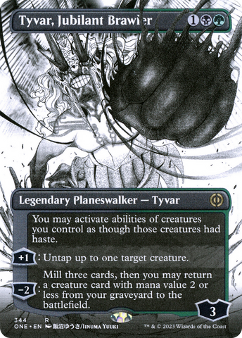 {R} Tyvar, Jubilant Brawler (Borderless Manga) [Phyrexia: All Will Be One][ONE 344]