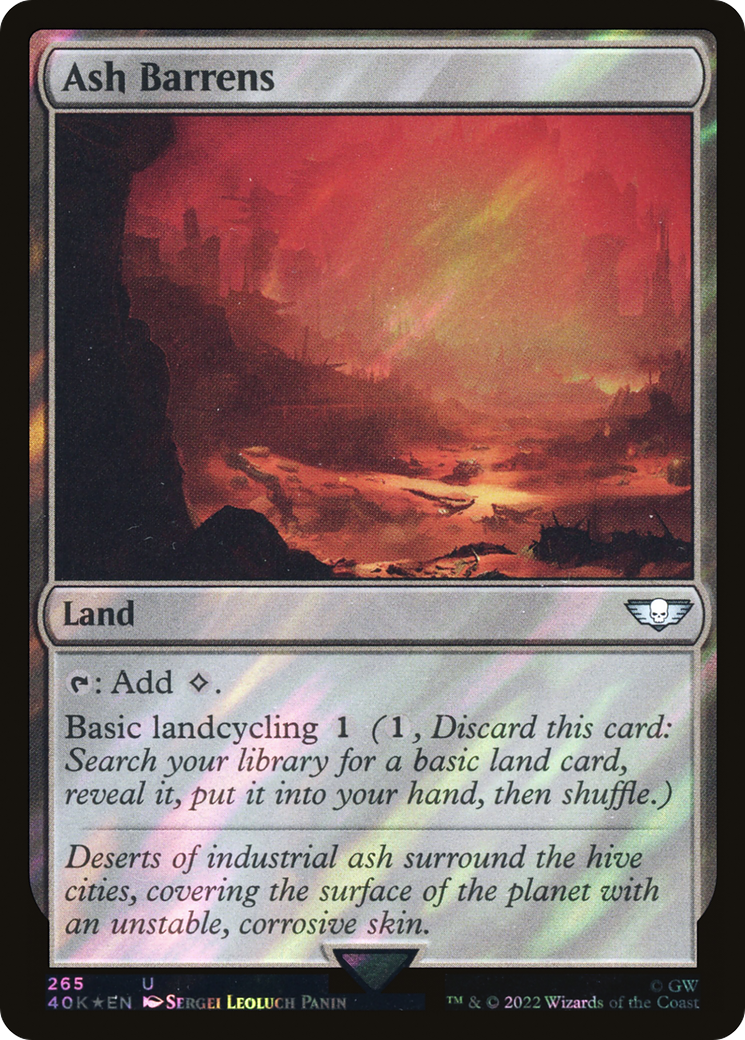 {C} Ash Barrens (Surge Foil) [Universes Beyond: Warhammer 40,000][SF 40K 265]