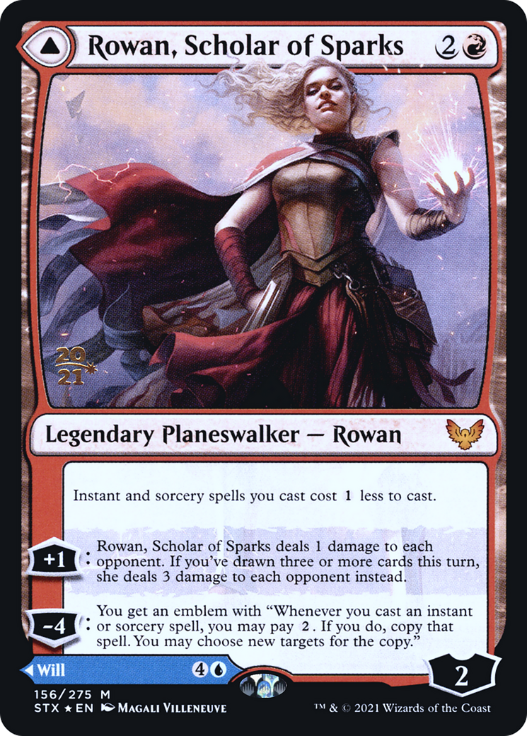 {R} Rowan, Scholar of Sparks // Will, Scholar of Frost [Strixhaven: School of Mages Prerelease Promos][PR STX 156]