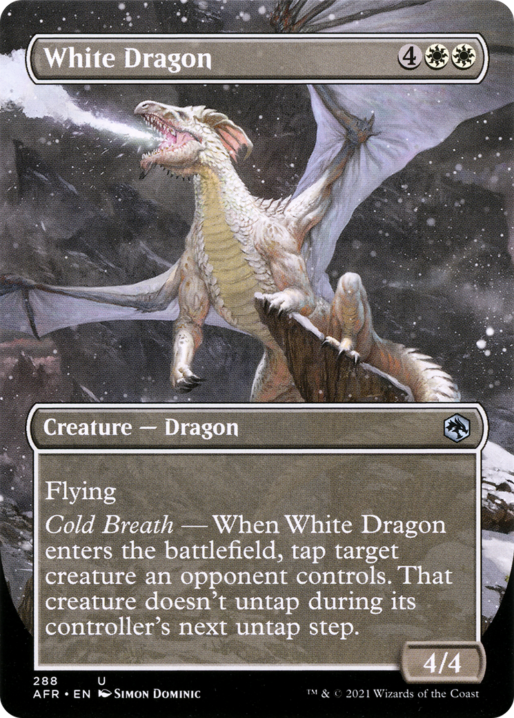 {C} White Dragon (Borderless Alternate Art) [Dungeons & Dragons: Adventures in the Forgotten Realms][AFR 288] - Misty Mountain Games