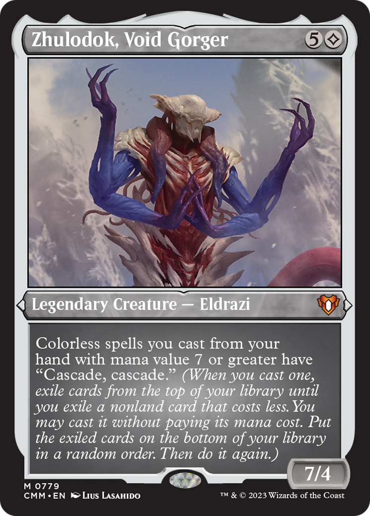 {R} Zhulodok, Void Gorger (Display Commander) (Foil Etched) [Commander Masters][CMM 779]