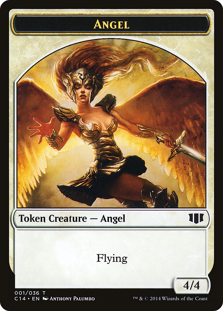 {T} Angel // Cat Double-sided Token [Commander 2014 Tokens][TC14 001]
