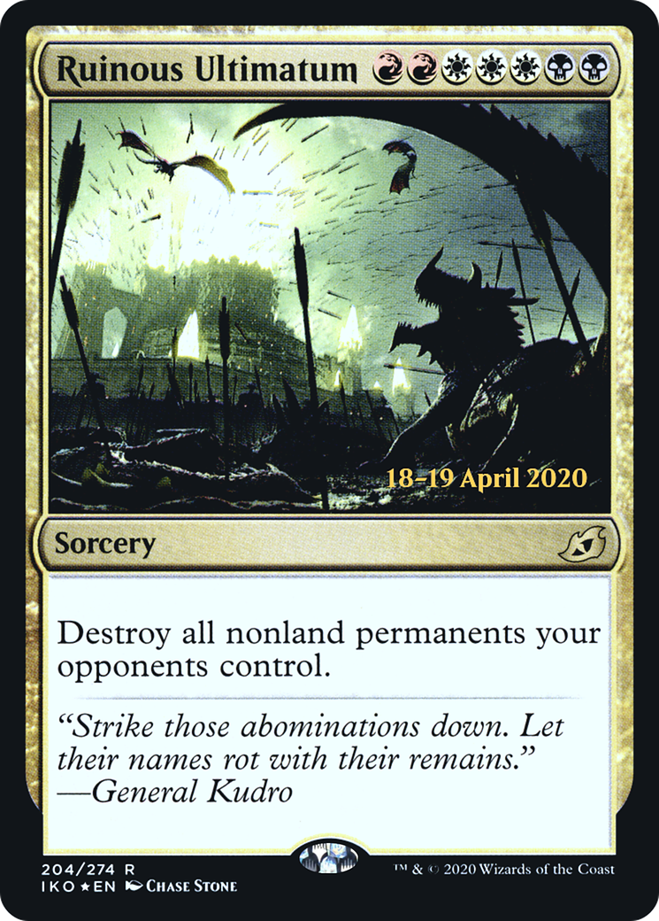 {R} Ruinous Ultimatum [Ikoria: Lair of Behemoths Prerelease Promos][PR IKO 204]