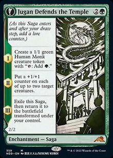 {R} Jugan Defends the Temple // Remnant of the Rising Star (Showcase Soft Glow) [Kamigawa: Neon Dynasty][NEO 359]