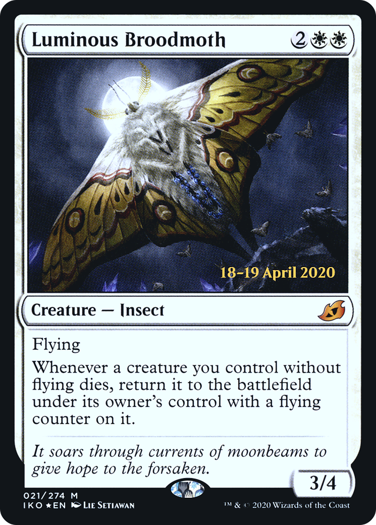 {R} Luminous Broodmoth [Ikoria: Lair of Behemoths Prerelease Promos][PR IKO 021]