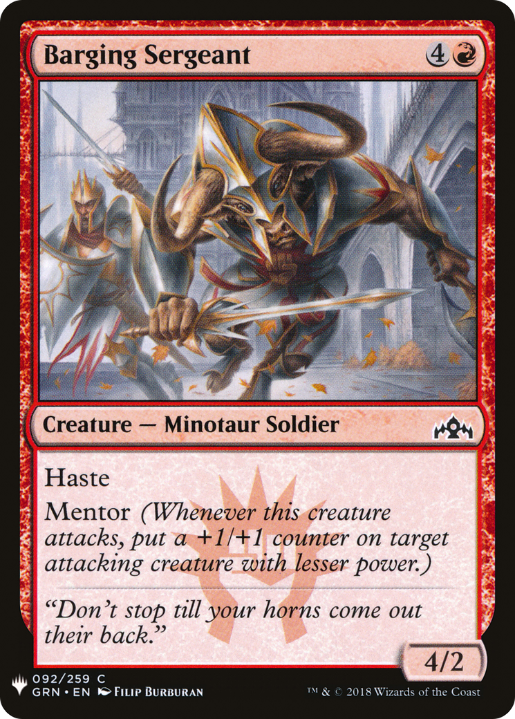 {C} Barging Sergeant [Mystery Booster][LS GRN 092]