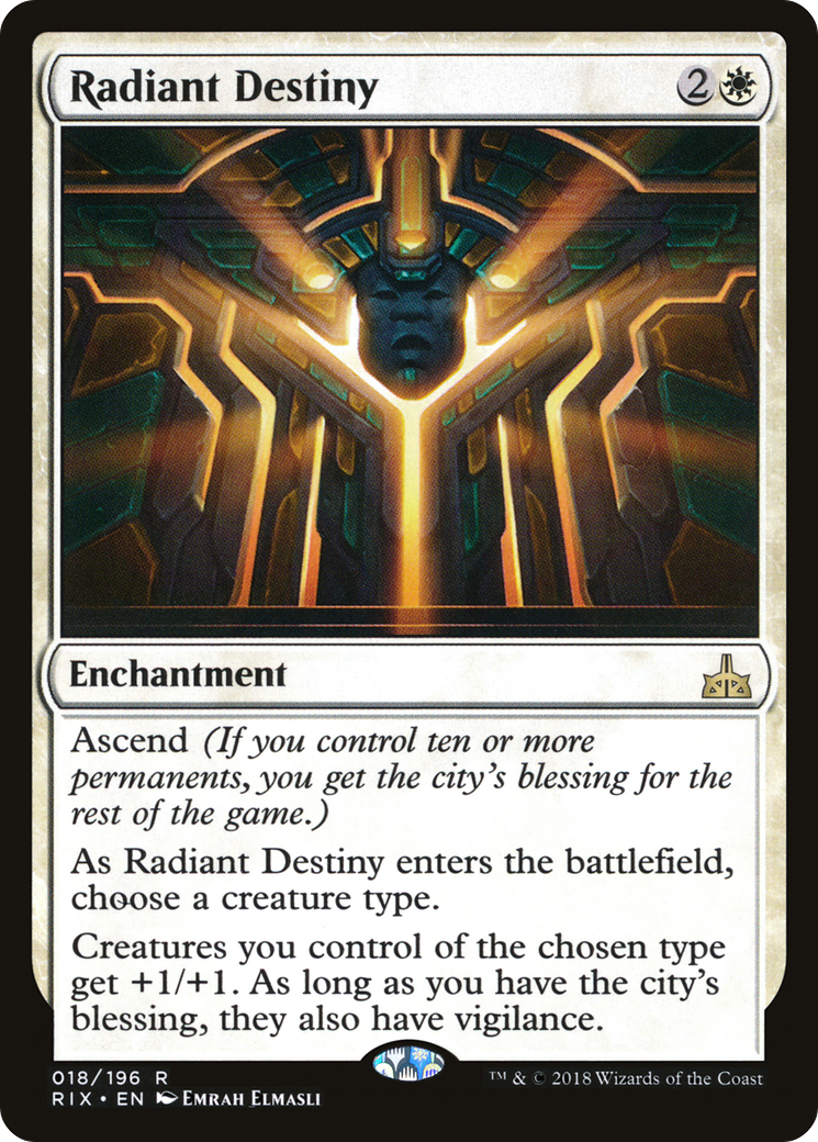 {R} Radiant Destiny [Rivals of Ixalan][RIX 018] - Misty Mountain Games