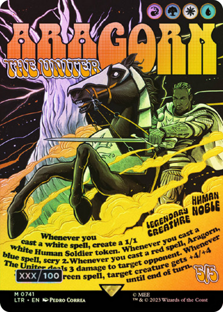 {R} Aragorn, the Uniter (Borderless Poster) (Serialized) [The Lord of the Rings: Tales of Middle-Earth][SR LTR 741]