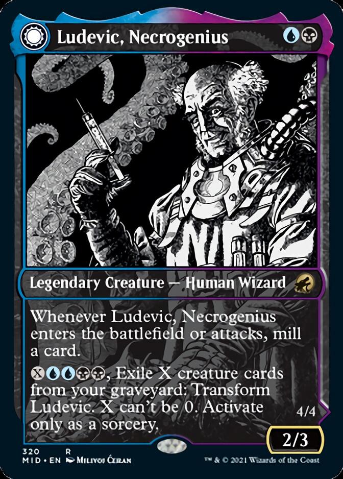 {R} Ludevic, Necrogenius // Olag, Ludevic's Hubris (Showcase Eternal Night) [Innistrad: Midnight Hunt][MID 320]