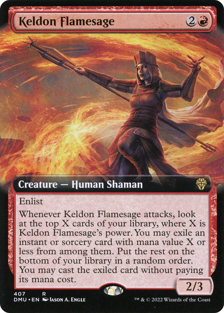 {R} Keldon Flamesage (Extended Art) [Dominaria United][DMU 407]