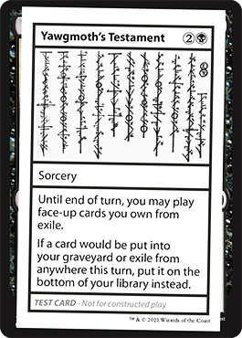 {R} Yawgmoth's Testament (2021 Edition) [Mystery Booster Playtest Cards][CMB1 052]