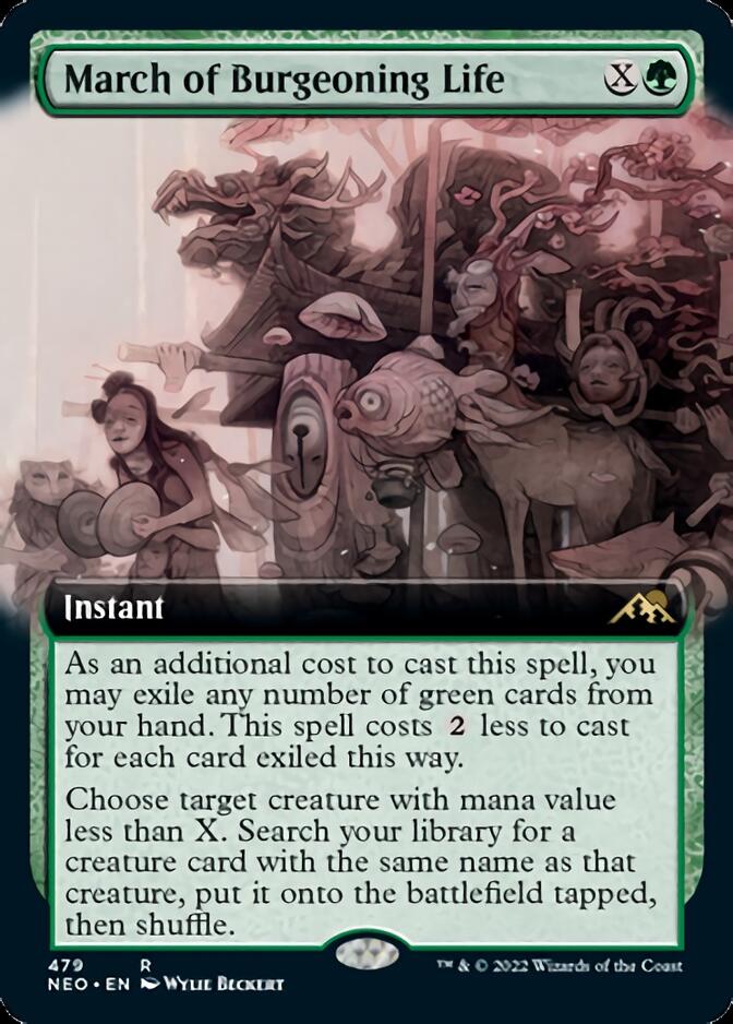 {R} March of Burgeoning Life (Extended Art) [Kamigawa: Neon Dynasty][NEO 479]