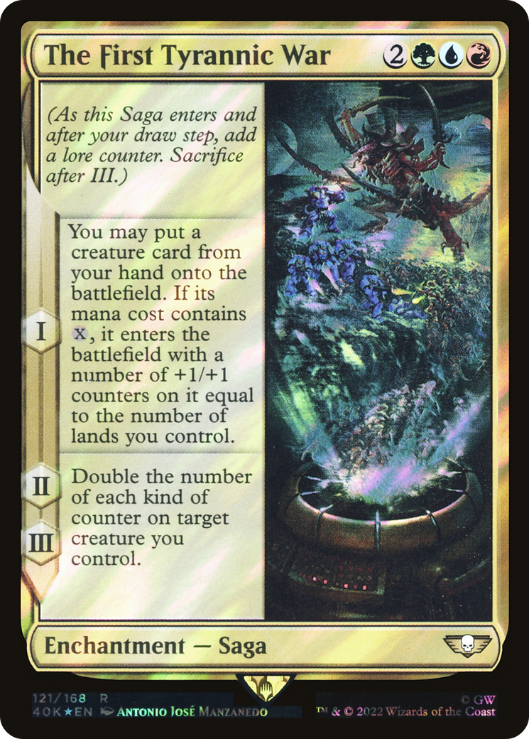 {R} The First Tyrannic War (Surge Foil) [Universes Beyond: Warhammer 40,000][SF 40K 121]