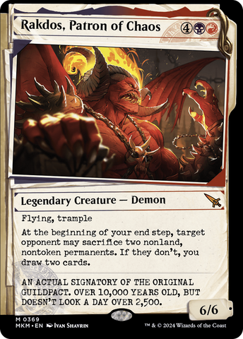 {@R} Rakdos, Patron of Chaos (Showcase) (0369) [Murders at Karlov Manor][MKM 369]
