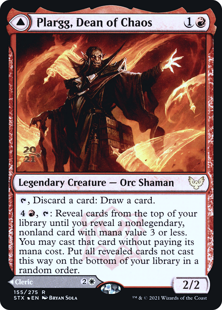 {R} Plargg, Dean of Chaos // Augusta, Dean of Order [Strixhaven: School of Mages Prerelease Promos][PR STX 155]