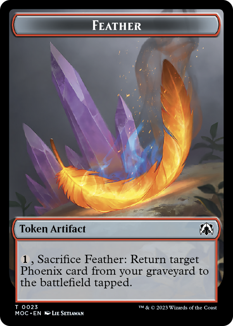 {T} Feather // Servo Double-Sided Token [March of the Machine Commander Tokens][TMOC 023]