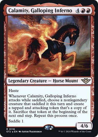 {@R} Calamity, Galloping Inferno [Outlaws of Thunder Junction Prerelease Promos][PR OTJ 116]
