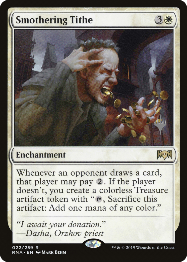 {R} Smothering Tithe (Promo Pack) [Ravnica Allegiance Promos][PP RNA 022]