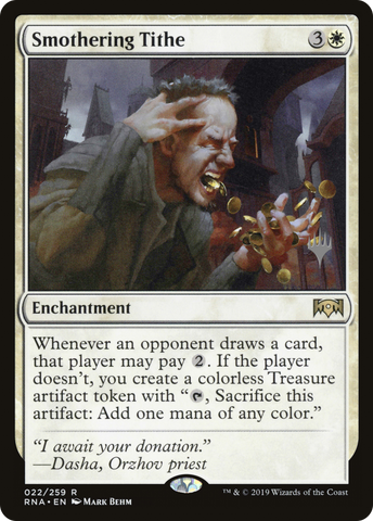 {R} Smothering Tithe (Promo Pack) [Ravnica Allegiance Promos][PP RNA 022]