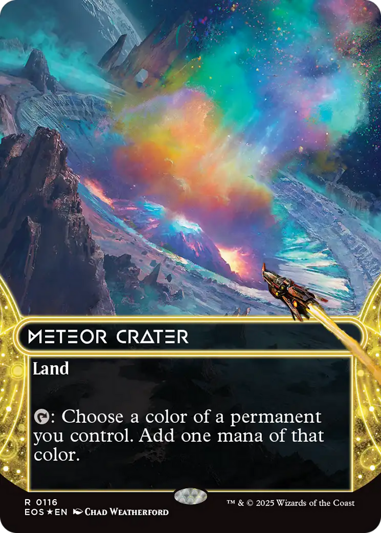 {@@ EOC R} Meteor Crater (0116) (Borderless) (Galaxy Foil) [Edge of Eternities: Stellar Sights][EOS 116]