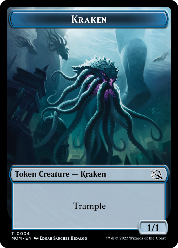 {T} Treasure (20) // Kraken Double-Sided Token [March of the Machine Tokens][TMOM 20//4]