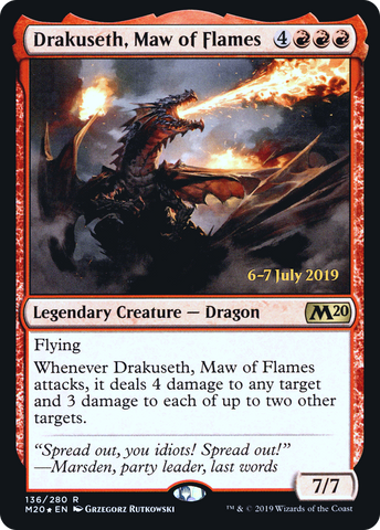 {R} Drakuseth, Maw of Flames [Core Set 2020 Prerelease Promos][PR M20 136]